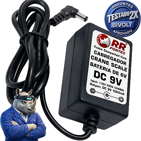 Fonte Carregador DC 9V Para Balança Suspensa Crane Scale