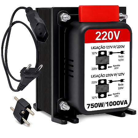 Transformador 750W 1000VA Inversor Voltagem de 110V Para 220V ou 220V Para 110V