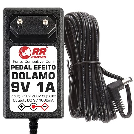Fonte DC 9V Para Pedal Pedaleira Dolamo