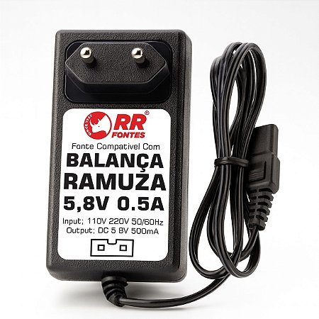 Fonte DC 5,8V a 6v Para Balança Ramuza Touch Plug Chato