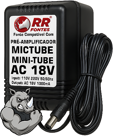 Fonte AC 18V Para Pré Amplificador ALTO ALPHA MIC-TUBE