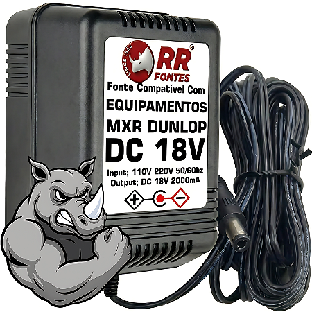 Fonte DC 18V para Multi-Pedal Pedaleira MXR