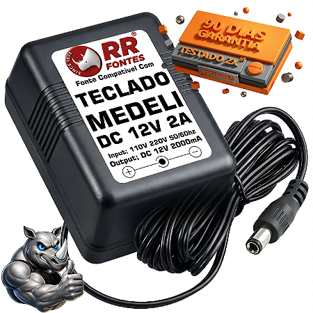 Fonte Dc 12V Para Teclado Medeli