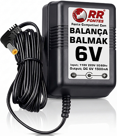 Fonte DC 6V 1.5A Para Balança Balmak BK e BKF