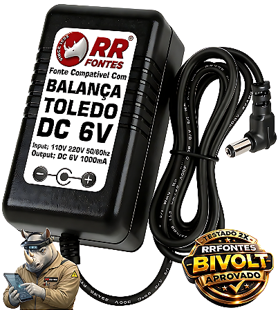 Fonte DC 6V Para Balança Toledo Series BC