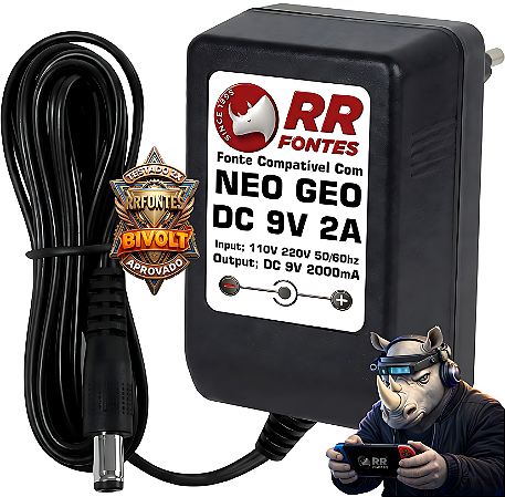 Fonte 9V 2A Para Video Game Neo Geo AES