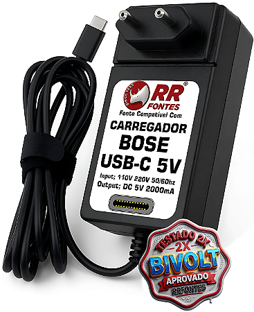 Fonte Carregador DC 5V USB-C Para Fones Bose