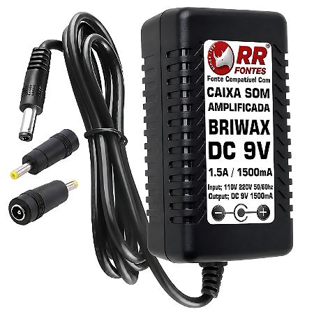 Carregador Fonte DC 9V Para Caixa Amplificada Briwax FBX