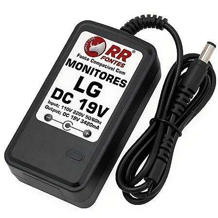 Fonte DC 19V 3,42A Para Monitor TV LG