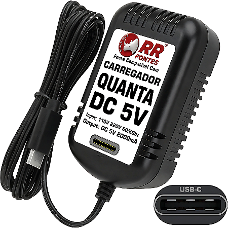 Fonte Carregador DC 5V USB-C Para Caixa Quanta