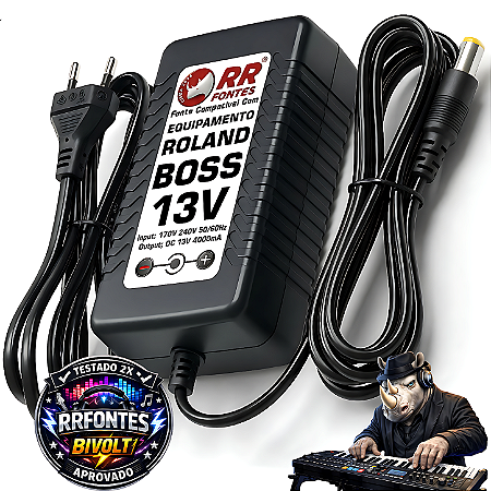 Fonte DC 13V 4A Para Roland Boss Psb-12u Caixas e Amplificadores