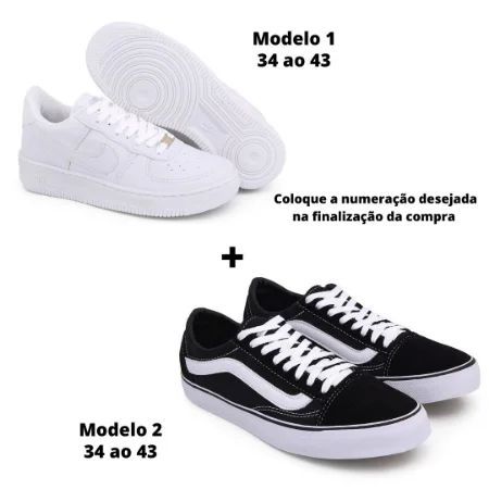 Kit AF1 branco + Tênis Old Skool