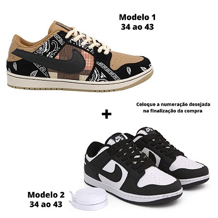 Travis Scott x Dunk Low Cactus Jack + SB Dunk Low panda / preto branco