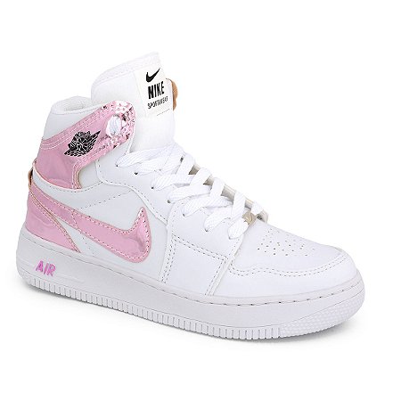 jordan feminino rosa e branco