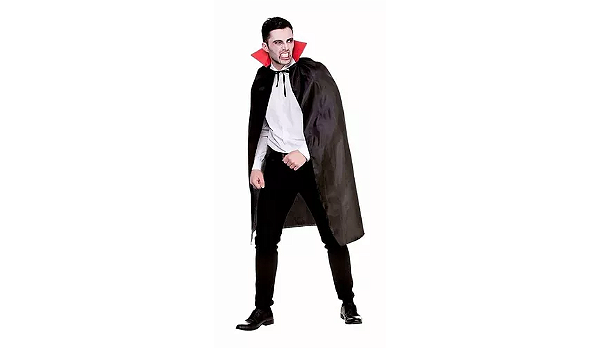 Fantasia Vampiro Drácula Adulto Masculino Halloween em Promoção na