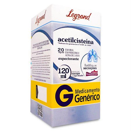 Acetilcisteína 20mg/ml infantil Legrand Genérico Xarope com 120ml