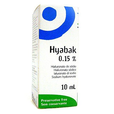 Hyabak 0,15% Solução Oftálmica - Lágrima Artificial Com 10 Ml