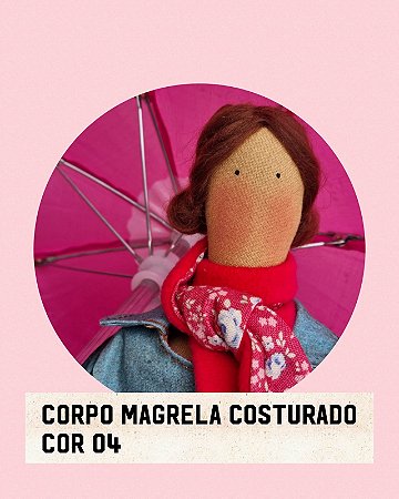 Corpo costurado para tilda magrela cor 4 ( BRINDE 1 CABELINHO)