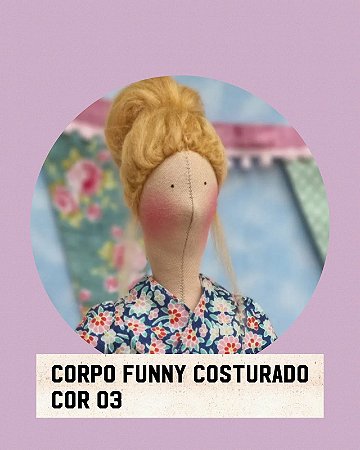 Corpo costurado para tilda Funny cor 3 ( BRINDE 1 CABELINHO)
