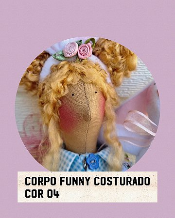 Corpo costurado para tilda Funny cor 4 ( BRINDE 1 CABELINHO)