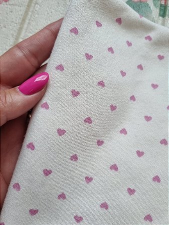 Malha suedine coração lilás