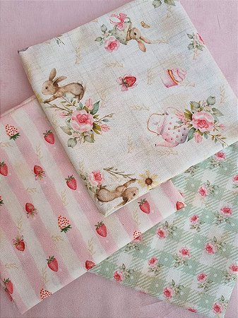 Tecido tricoline digital chá das cinco