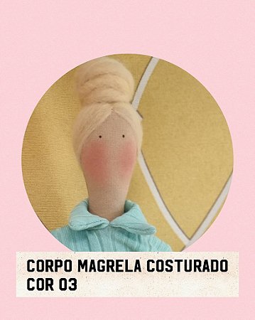Corpo costurado para boneca magrela cor 3 boneca de 60cm ( BRINDE 1 CABELINHO)