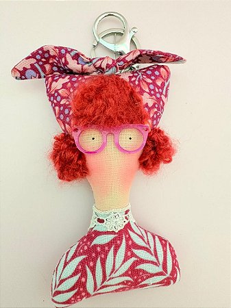 Chaveiro boneca de pano ruiva