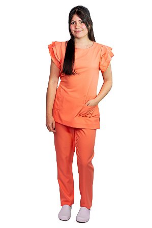 Scrubs Cirúrgico Feminino Alice Pêssego
