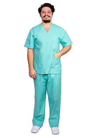Pijama Cirúrgico Classic Unissex Verde Água