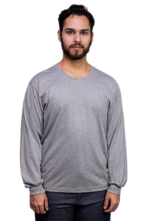 Camiseta Gola Careca Manga Longa