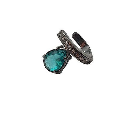 BRINCO PIERCING GOTA ZIRCONIA VERDE COM MICRO ZIRCONIAS