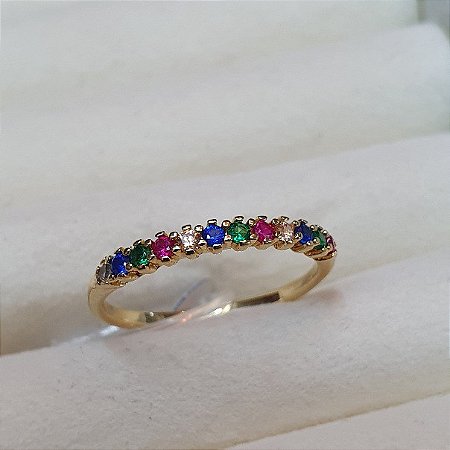 ANEL APARADOR COM MICRO ZIRCONIAS COLORIDAS