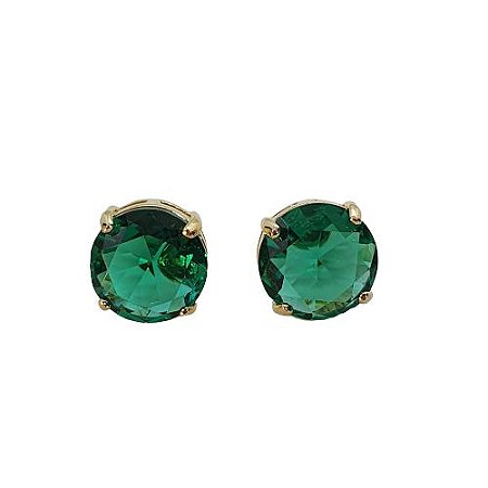 BRINCO ZIRCONIA REDONDA VERDE ESMERALDA