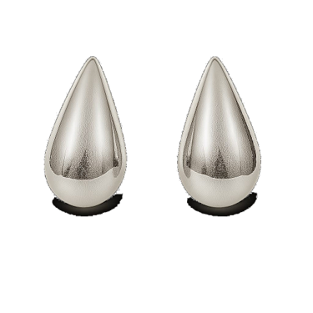BRINCO BIG GOTA OU VIRGULA BOJUDA RODIO BRANCO