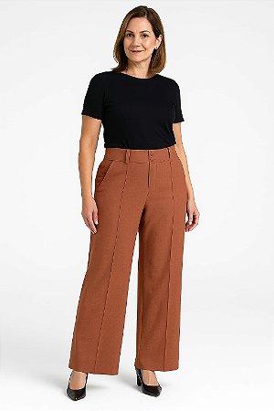 CALÇA LINHO PANTALONA COM VINCO