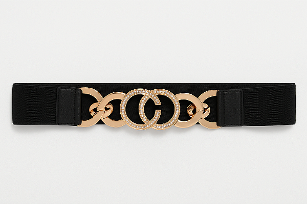 CINTO ESTILO BOTAÇÃO OU CIRCULO VAZADO TRABALHADO DOURADO