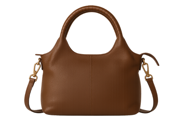 BOLSA RETANGULAR DUAS ALÇAS COURO 100% MARROM