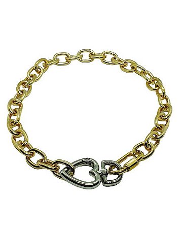CHOCKER CORRENTE ELOS FECHO MOSQUETAO CORAÇÃO
