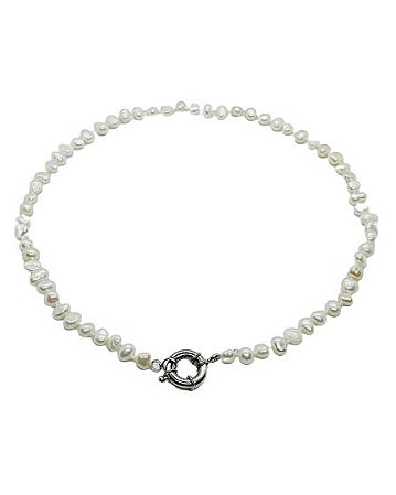 COLAR CHOCKER PEROLA AGUA DOCE COM FECHO BOIA