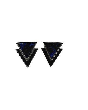 BRINCO TRIANGULAR PEDRA NATURAL SODALITA