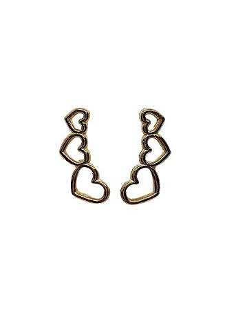 BRINCO EARCUFF CORAÇÕES VAZADOS