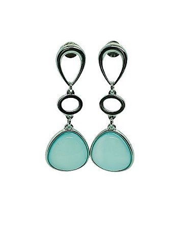 BRINCO PEDRA NATURAL AGATA AZUL