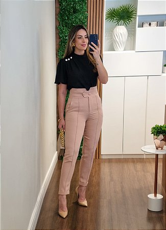 Calça rose alfaiataria Camila