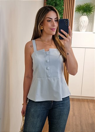 Regata azul peplum Catia