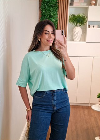 Blusa ampla manga morcego tiffany