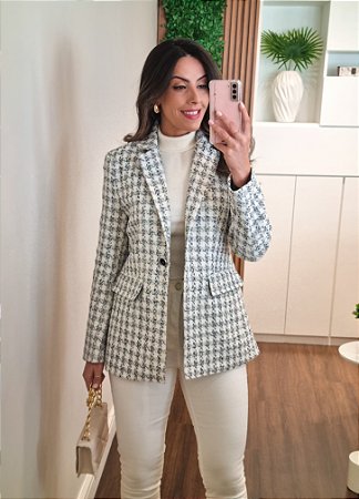 Casaco tweed off white
