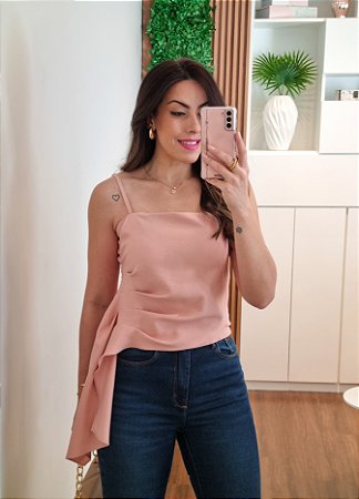 Blusa detalhe faixa rose