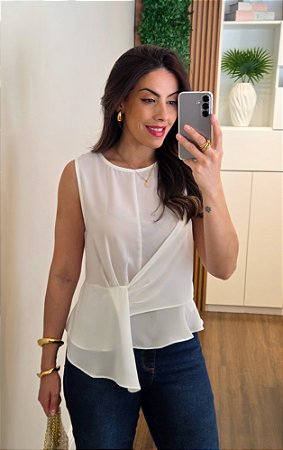 Regata transpasse assimétrica off white