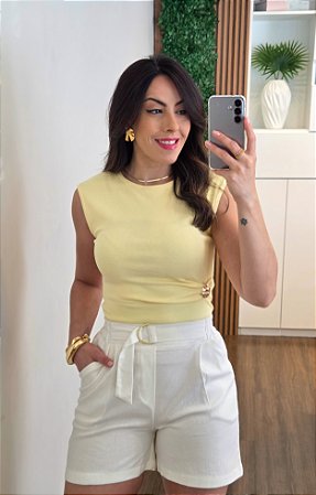 Shorts viscolinho off white